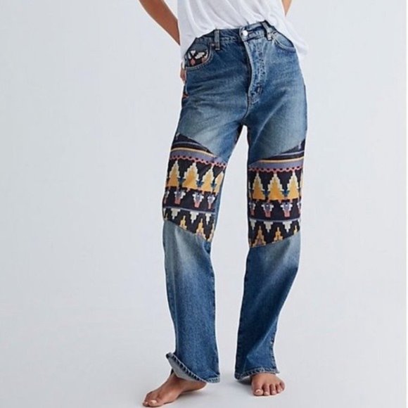 FREE PEOPLE WE THE FREE Rocky Mountain Straight Leg Jeans - Picture 1 of 8